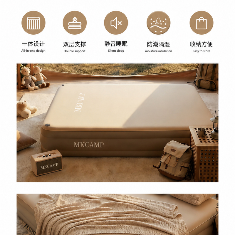MKCAMP Air Mattress for Camping Inflatable Sleeping Bed