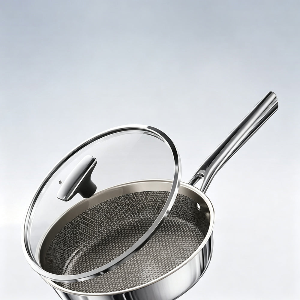 MKCAMP Non-Electric Saucepan Titanium Non-Stick Frying Pan
