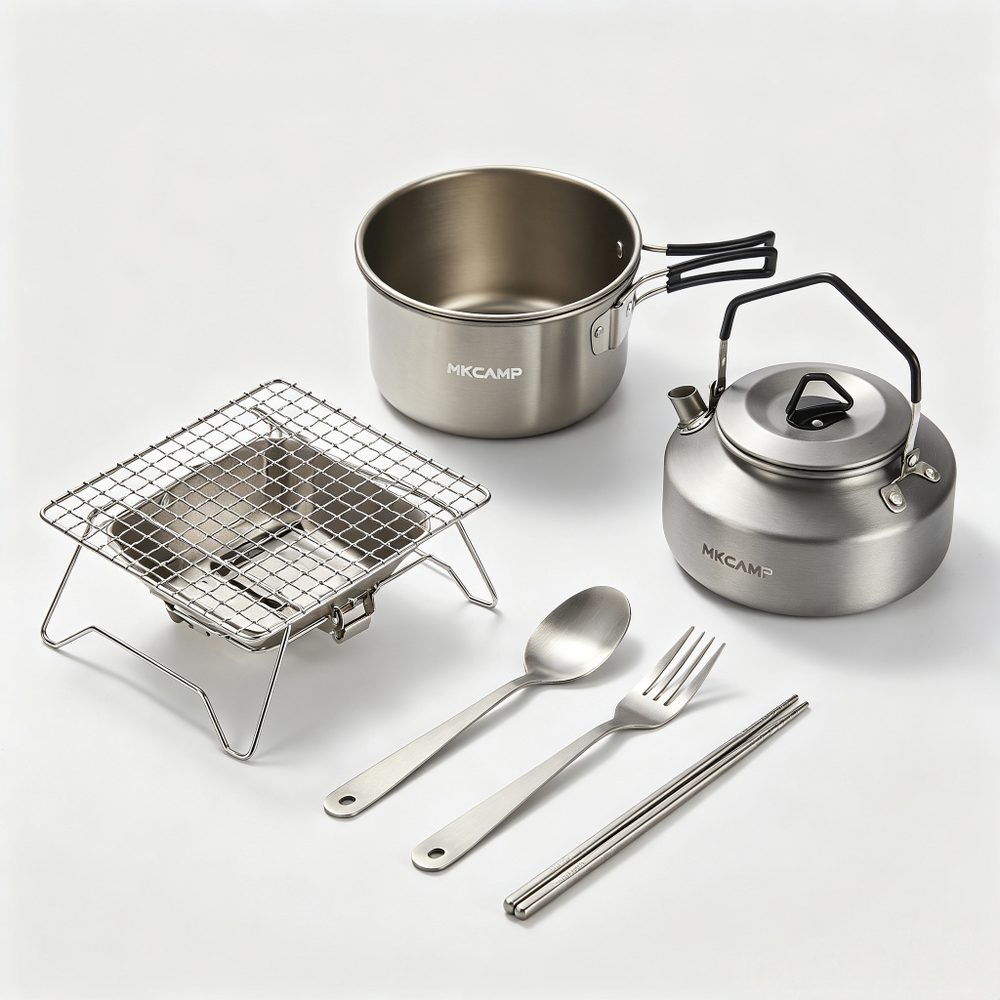MKCAMP Portable Camping Cooking Kit BBQ Tool Set