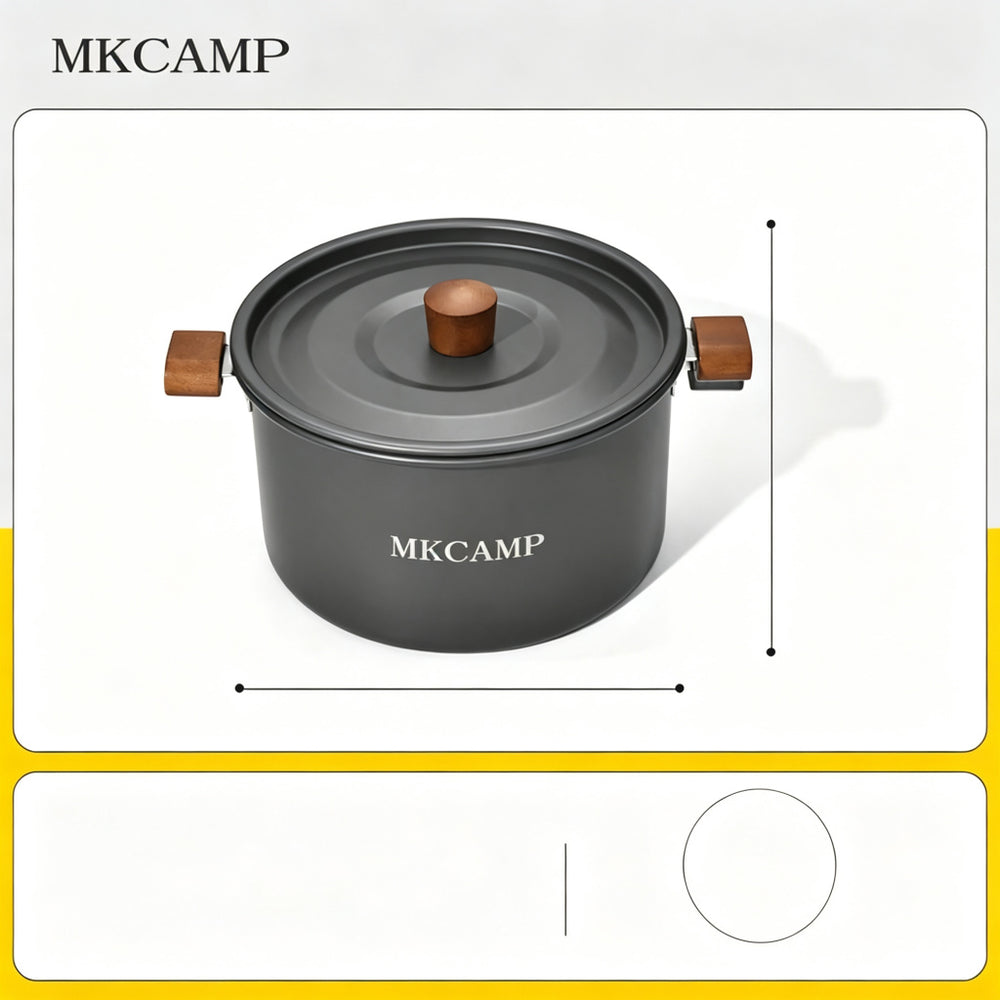 MKCAMP Non-Electric Cooking Pot Camping Cookware 4L