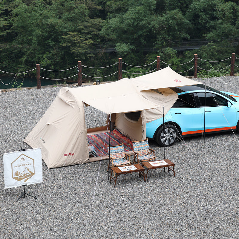 MKCAMP 블랙 옥스포드 전기차 캠핑 리어 해치 텐트 백 텐트