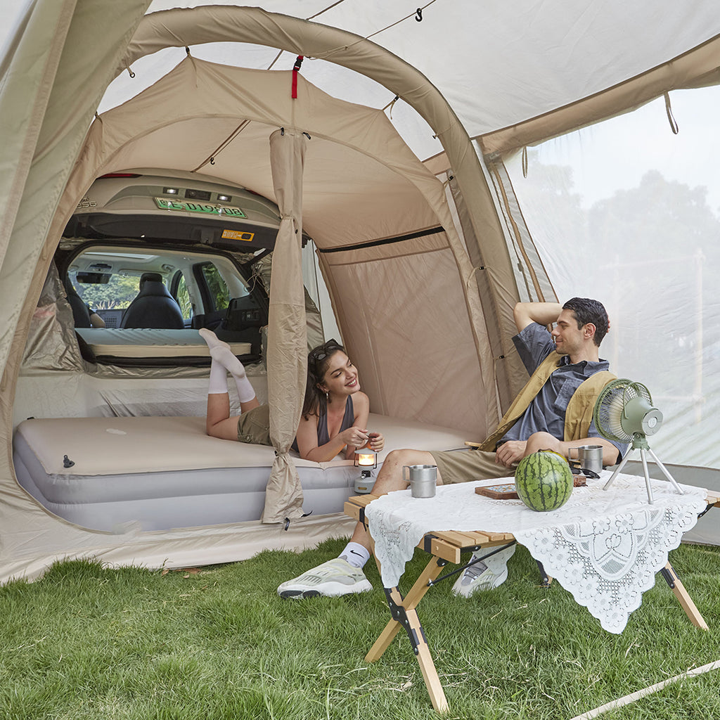 MKCAMP Comfortable Inflatable Double Layer Air Mattress Cloud Bed