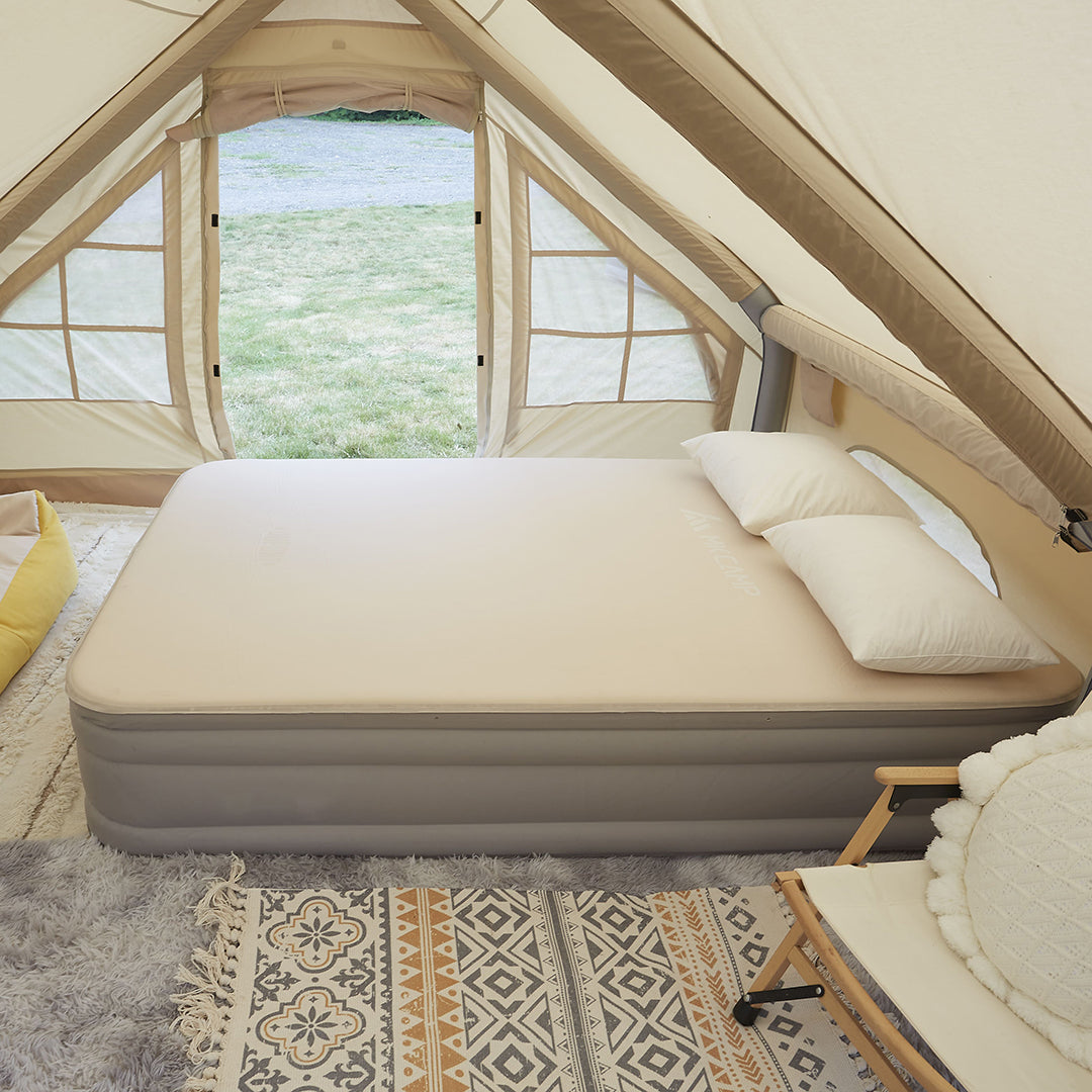 MKCAMP Comfortable Inflatable Double Layer Air Mattress Cloud Bed
