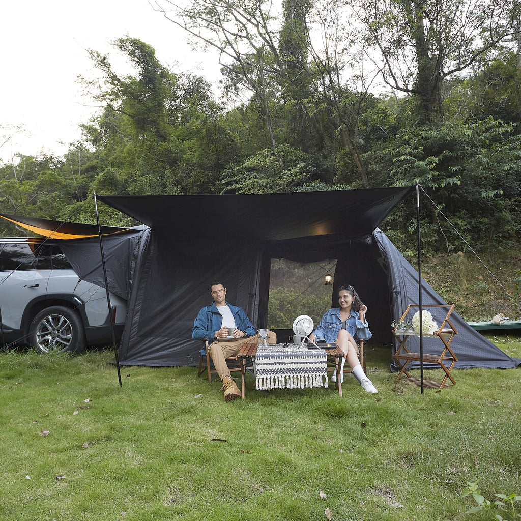 MKCAMP Black Oxford Two Rooms  Electric Car  Camping  Tent