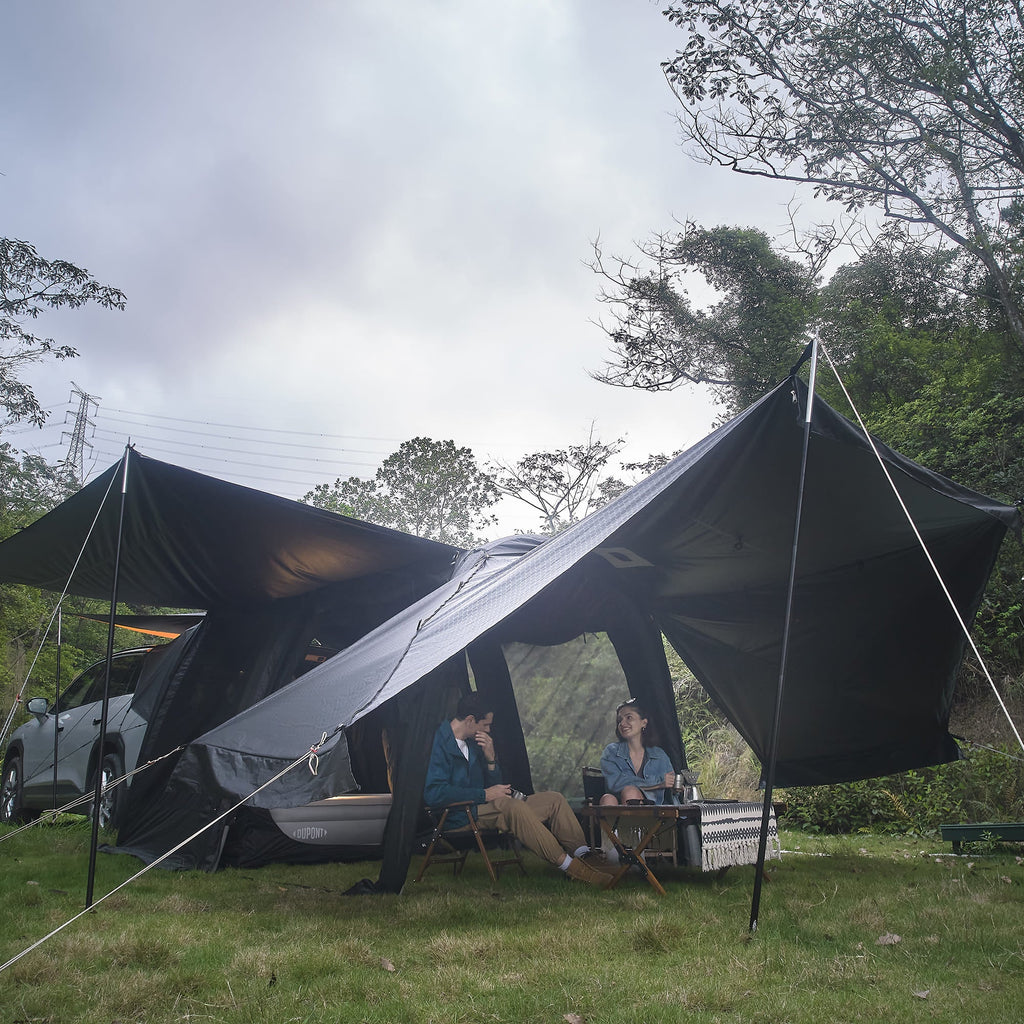 MKCAMP Black Oxford Two Rooms  Electric Car  Camping  Tent
