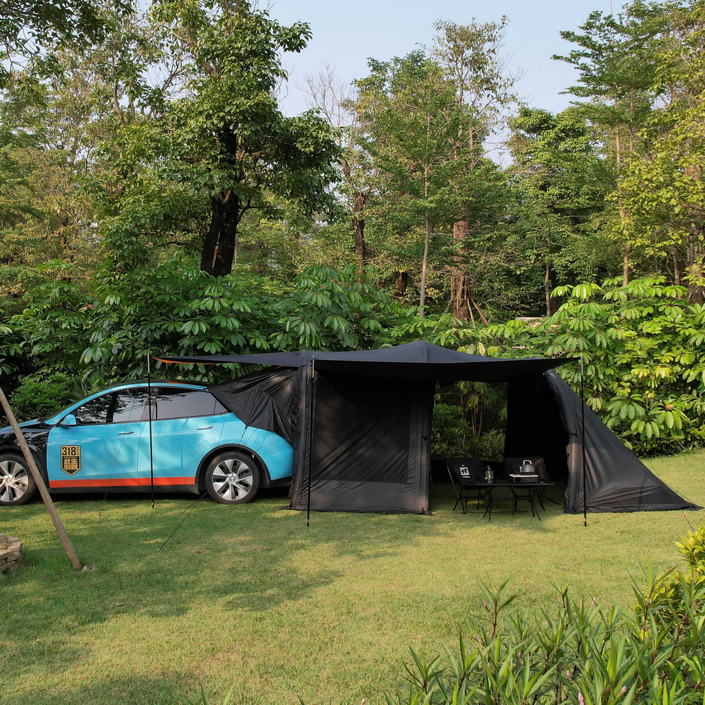 MKCAMP Black Oxford Two Rooms  Electric Car  Camping  Tent