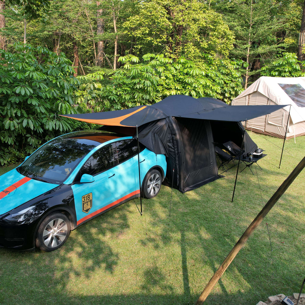 MKCAMP Black Oxford Two Rooms  Electric Car  Camping  Tent