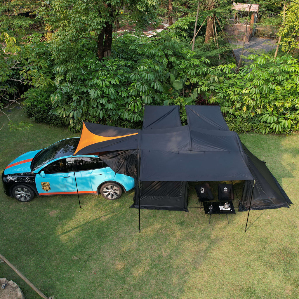 MKCAMP Black Oxford Two Rooms  Electric Car  Camping  Tent
